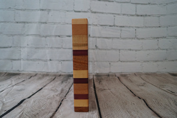 Maple, Purple Heart, Cherry and Mahogany End Grain Cutting Board.