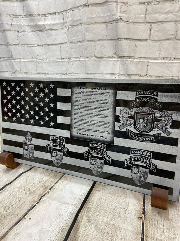 75th Ranger Regiment and Ranger Creed US Flag