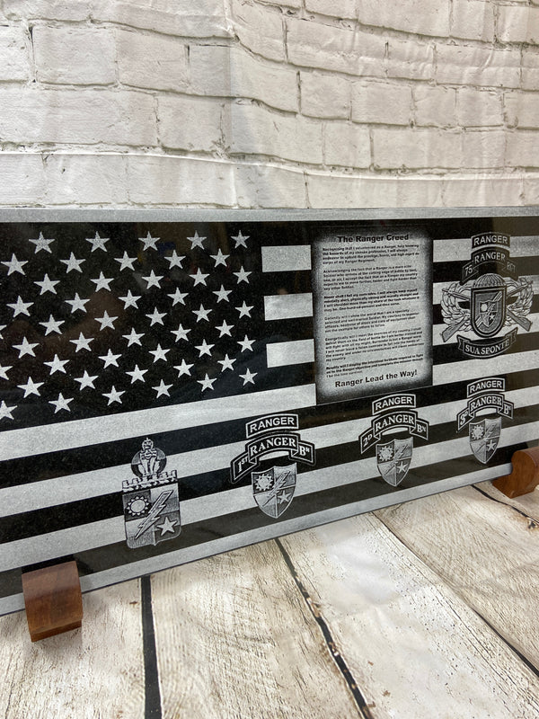75th Ranger Regiment and Ranger Creed US Flag