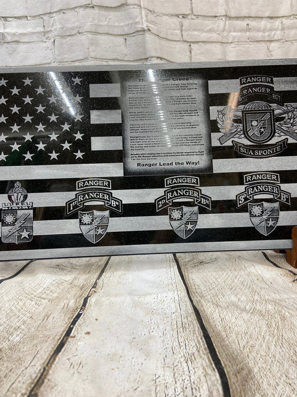 75th Ranger Regiment and Ranger Creed US Flag