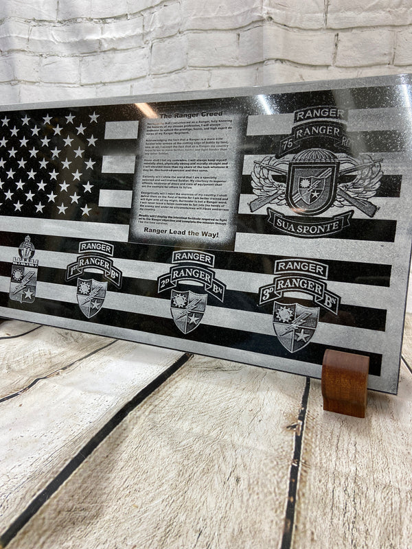 75th Ranger Regiment and Ranger Creed US Flag